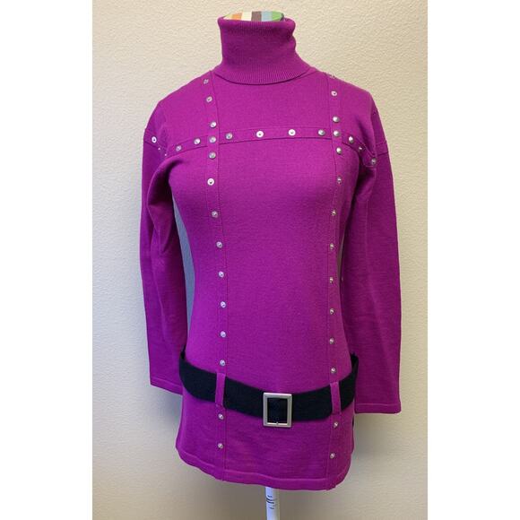 Obermeyer Sweaters - VTG Obermeyer Sweater Small Wool Blend Apres Ski Tunic belted Y2K Chic Rare